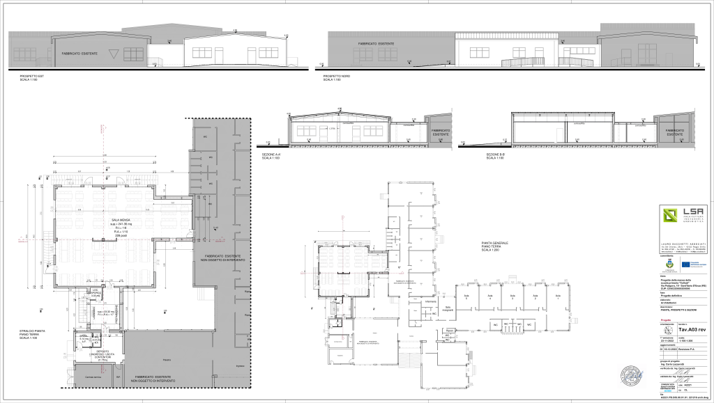 Comune di Sant’Ilario d’Enza (RE) – Ente pubblico – Appalto integrato “Progetto della mensa della scuola                                           primaria Collodi Importo Lavori. 455.000€.